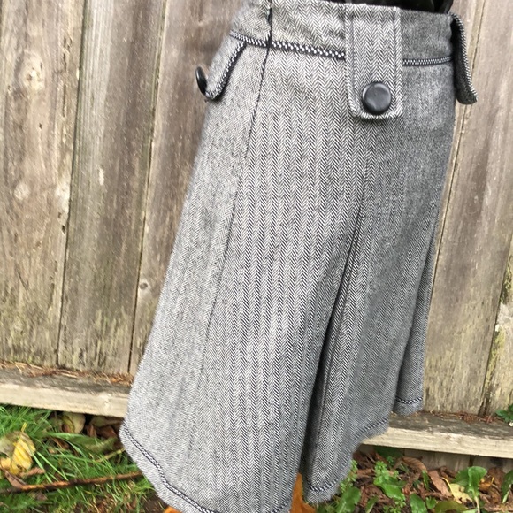 Hazel Hazel Tweed/Wool Pleated SKIRT w/ Double Faux Pockets in Front & Back Sz S - Picture 6 of 12